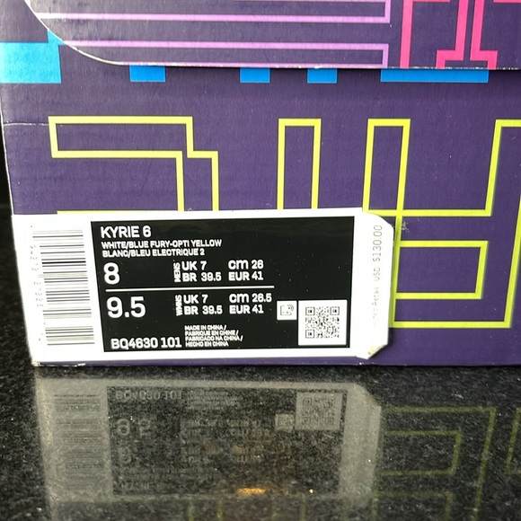 Nike Kyrie 6 White, Blue and Pink Sneakers - Picture 3 of 10